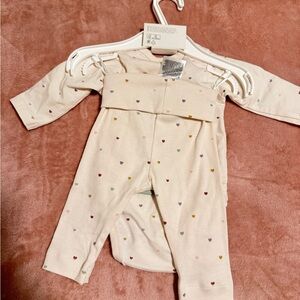 H&M Cream Kids One Piece with Multicolor Hearts